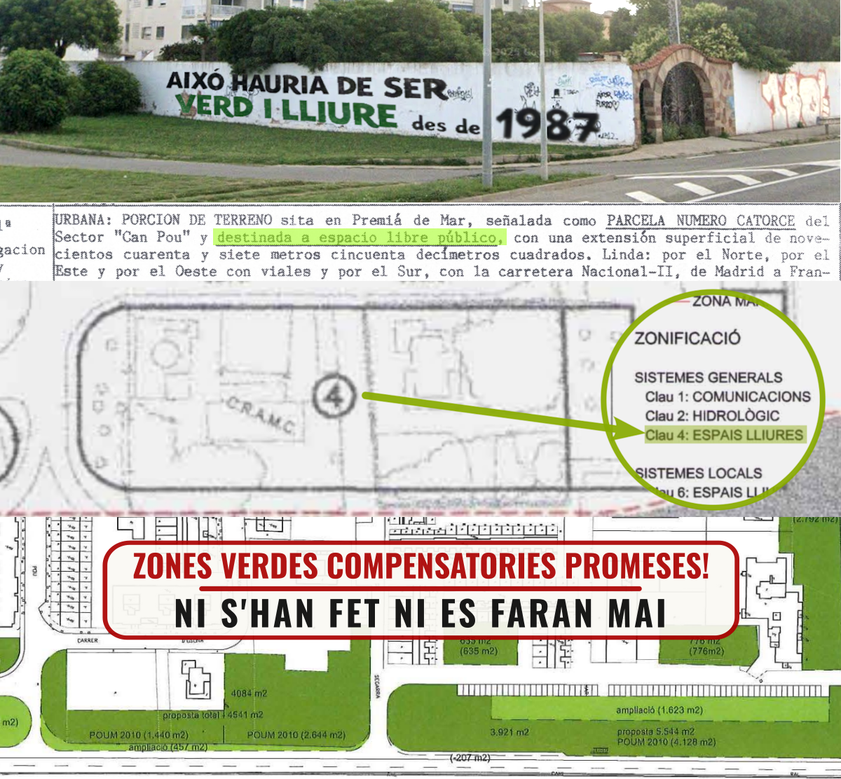 Zona verda compensatòria prevista pel planejament que encara no s'ha executat